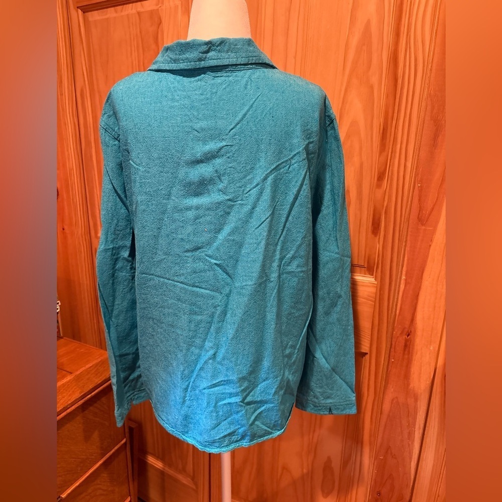 Giorgio Fiorlini long-sleeved top in a vibrant turquoise women’s XL - Picture 9 of 11